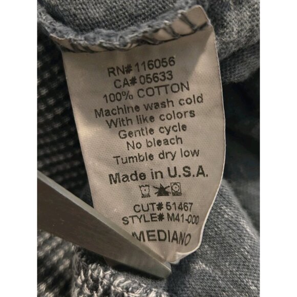 Jess & Jane Gray Floral Mineral Slub Knit Top M Tunic Waffle Trim Womens - Picture 7 of 7